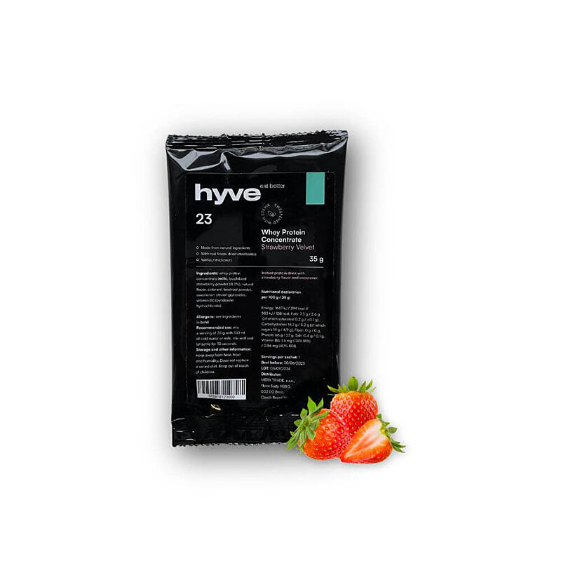 hyve WPC 80 whey protein concentrate - strawberry, 35 g